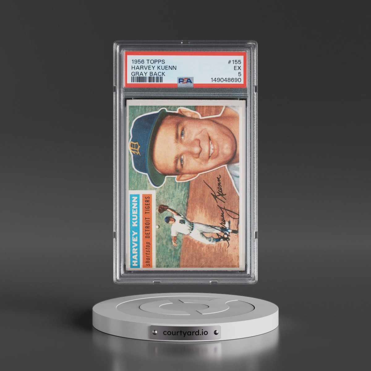1956 Topps #155 Harvey Kuenn - Gray Back (PSA 5 EX)