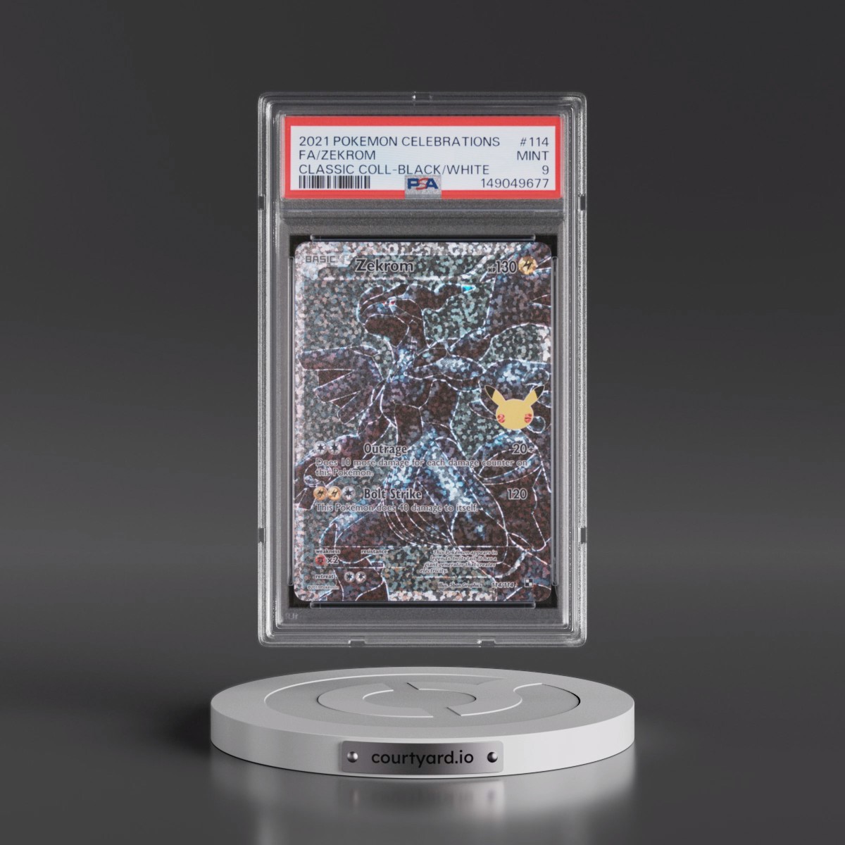 2021 Pokémon Celebrations Classic Collection #114 Zekrom - Full Art (PSA 9 MINT)