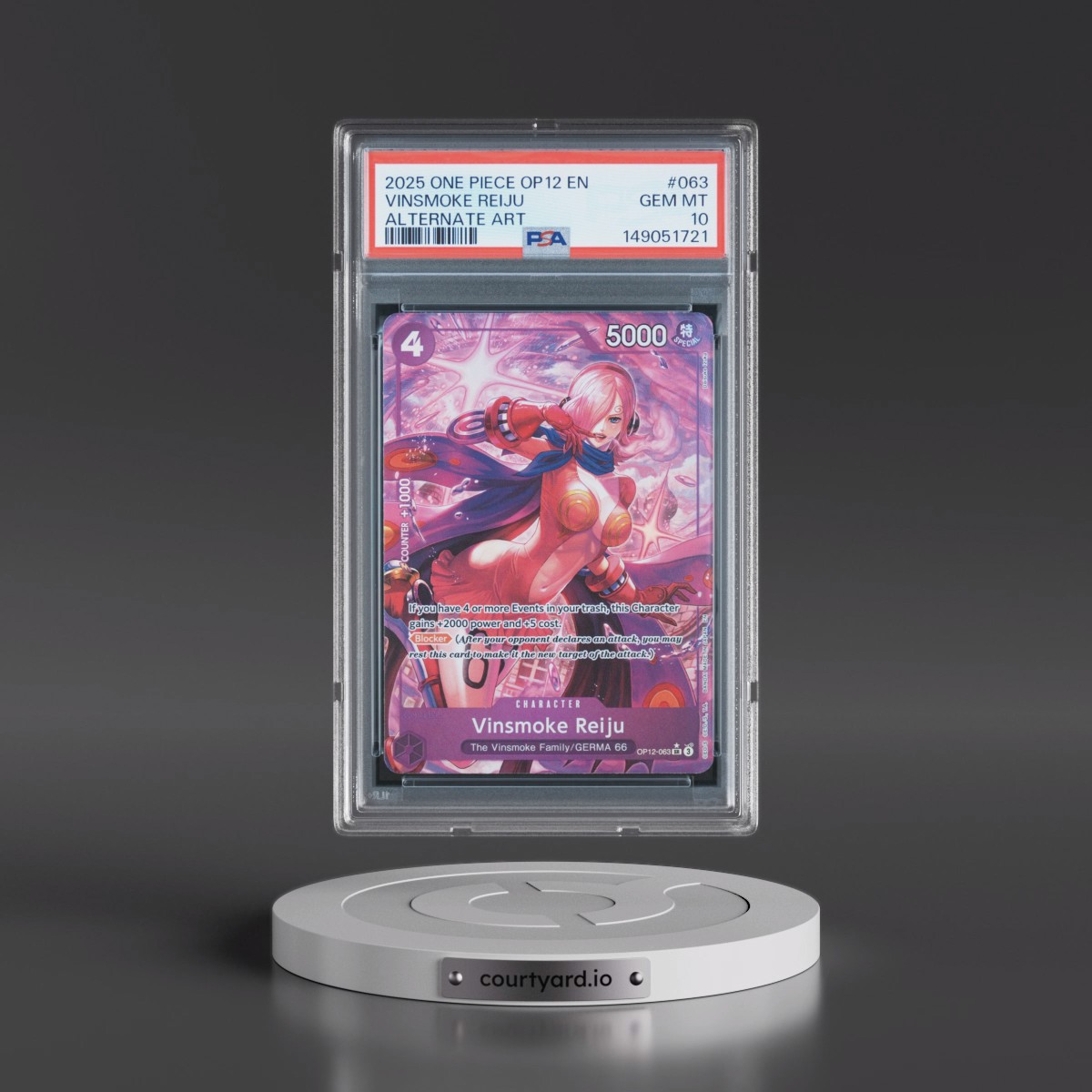 2025 One Piece OP12-Legacy of the Master #063 Vinsmoke Reiju - Alternate Art (PSA 10 GEM MINT)