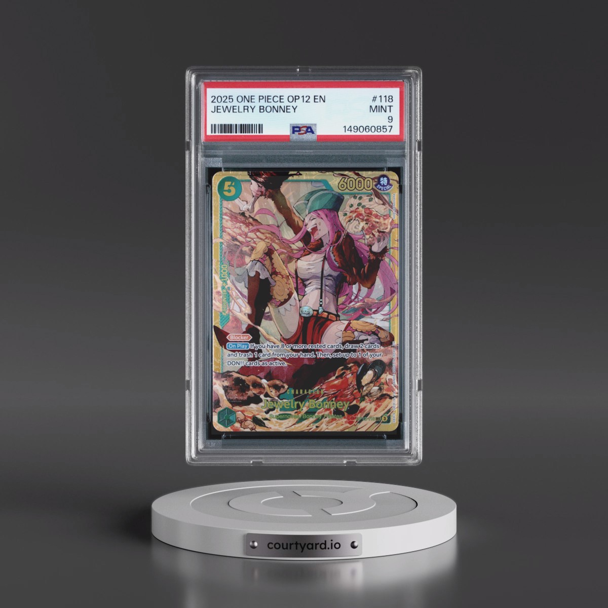 2025 One Piece OP12-Legacy of the Master #118 Jewelry Bonney (PSA 9 MINT)