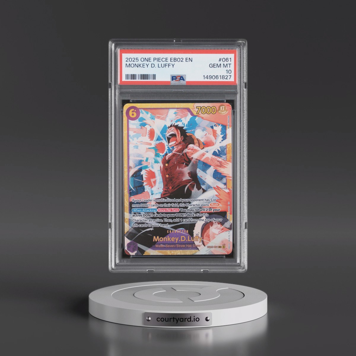2025 One Piece EB02-Extra Booster -Anime 25th Collection #061 Monkey D. Luffy (PSA 10 GEM MINT)