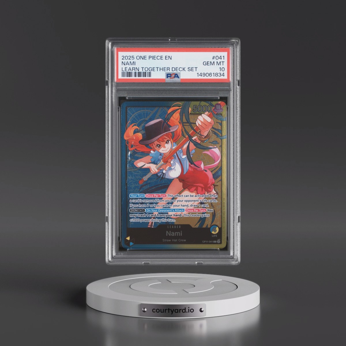 2025 One Piece Learn Together Deck Set #041 Nami (PSA 10 GEM MINT)