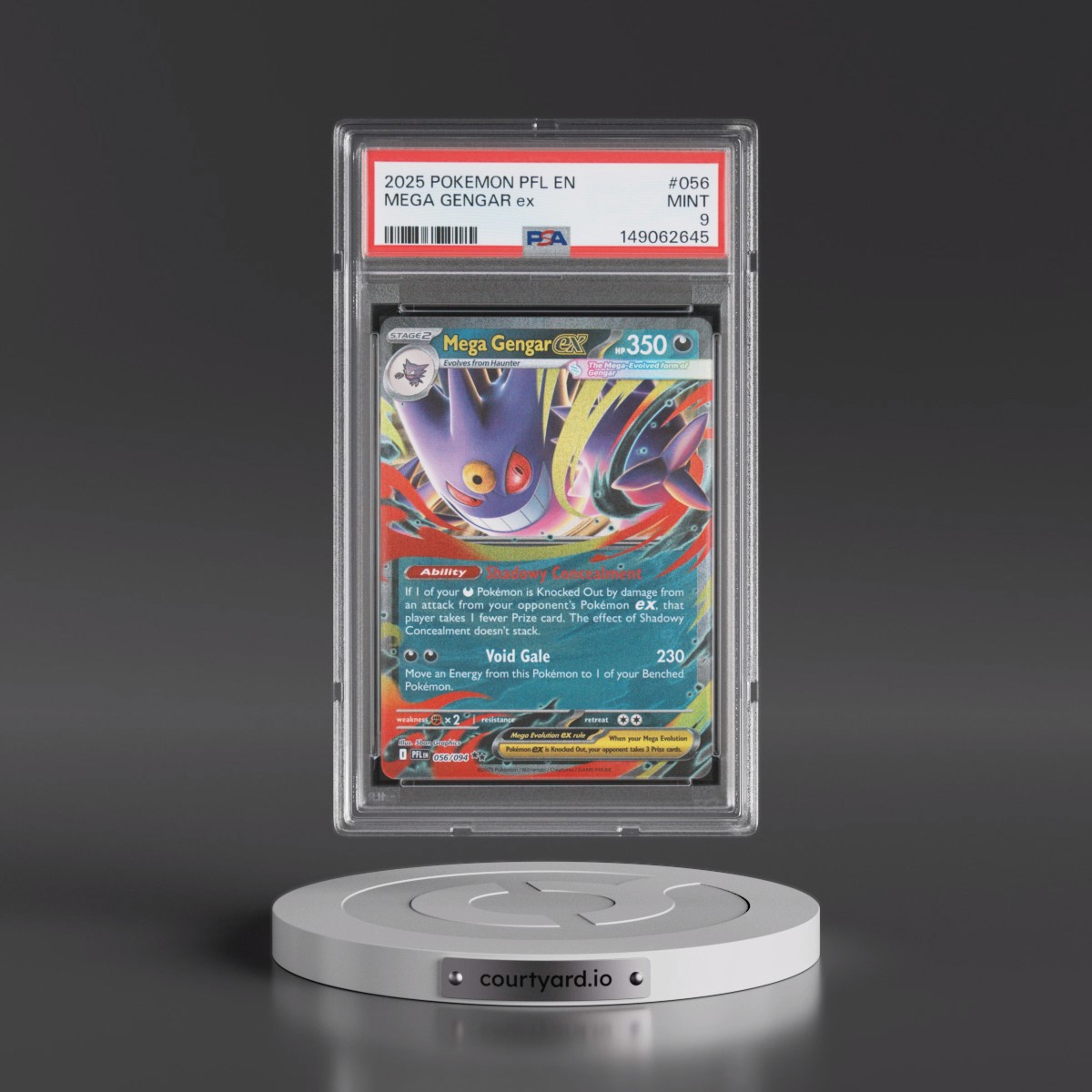2025 Pokémon Pfl EN-Phantasmal Flames #056 Mega Gengar EX - Holo (PSA 9 MINT)