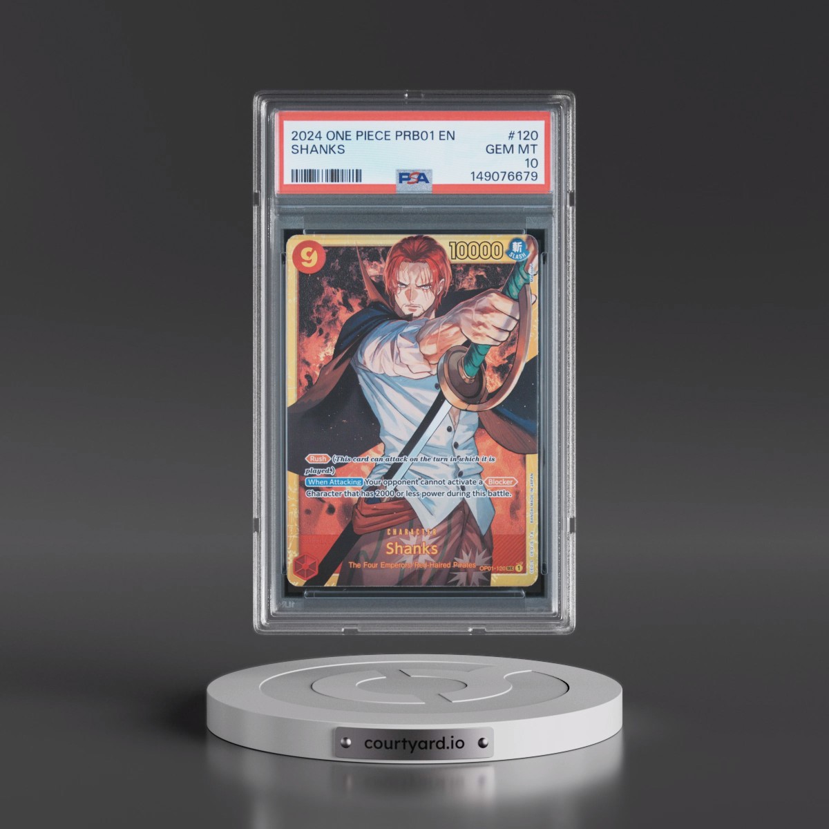 2024 One Piece PRB01-Premium Booster -One Piece Card the Best #120 Shanks (PSA 10 GEM MINT)