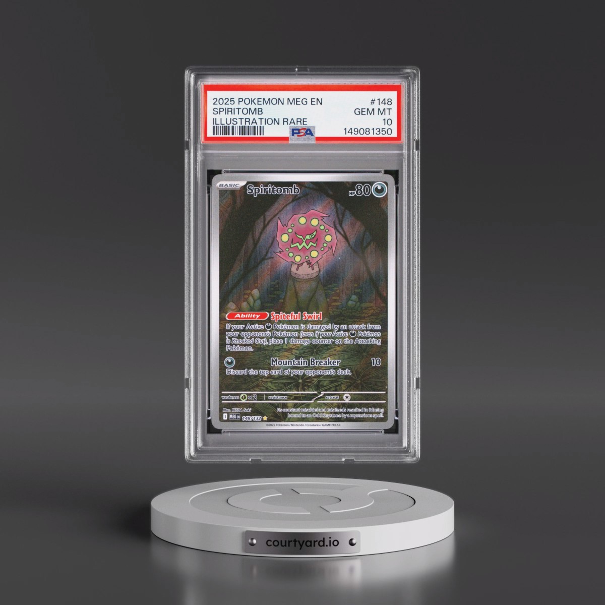 2025 Pokémon Meg EN-Mega Evolution #148 Spiritomb - Illustration Rare (PSA 10 GEM MINT)
