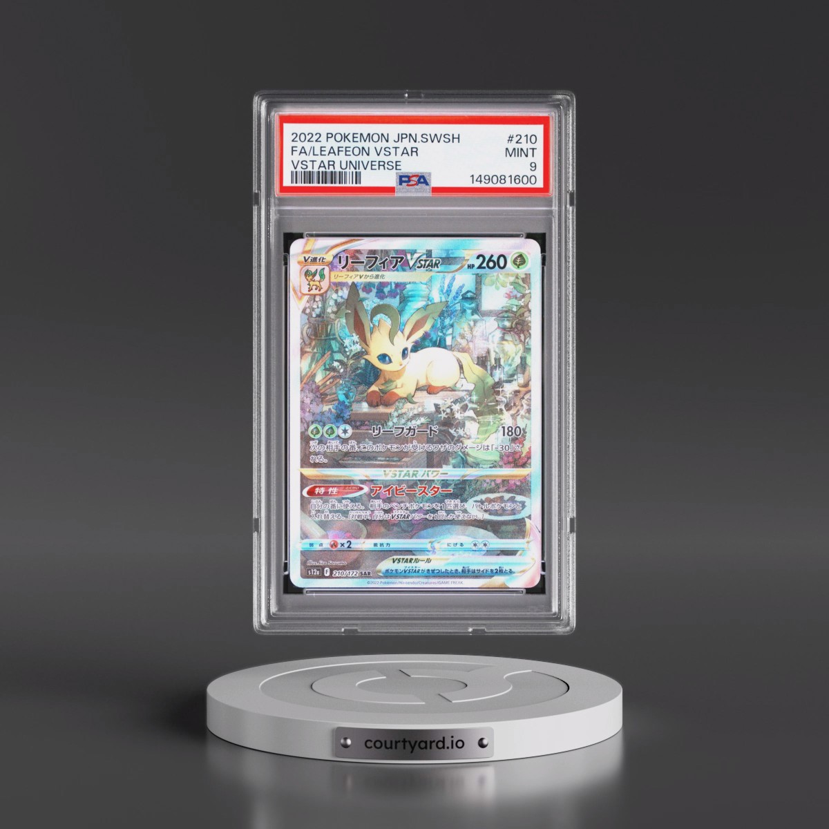 2022 Pokémon Sword & Shield Vstar Universe #210 Leafeon Vstar - Full Art (PSA 9 MINT)