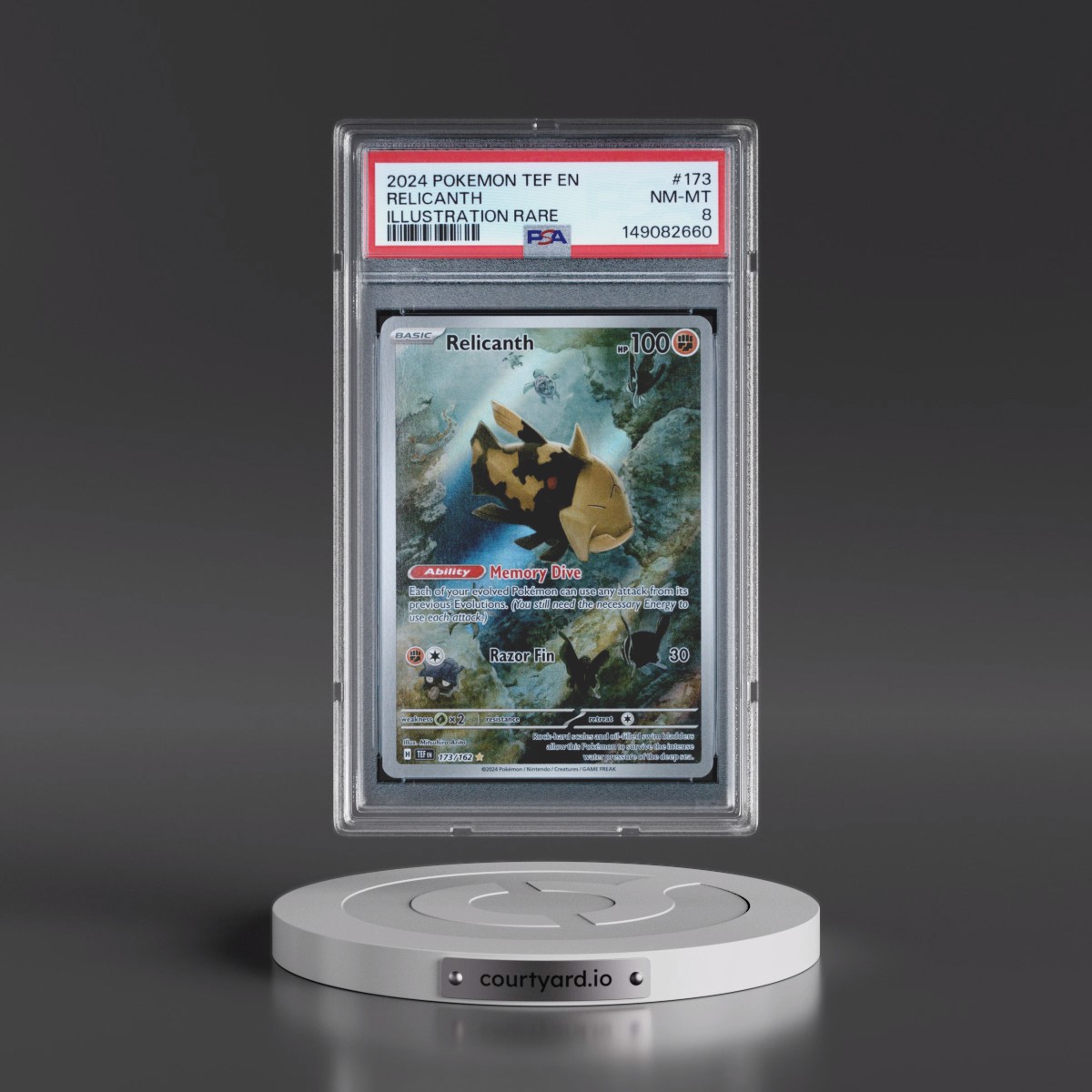 2024 Pokémon Tef EN-Temporal Forces #173 Relicanth - Illustration Rare (PSA 8 NM-MT)