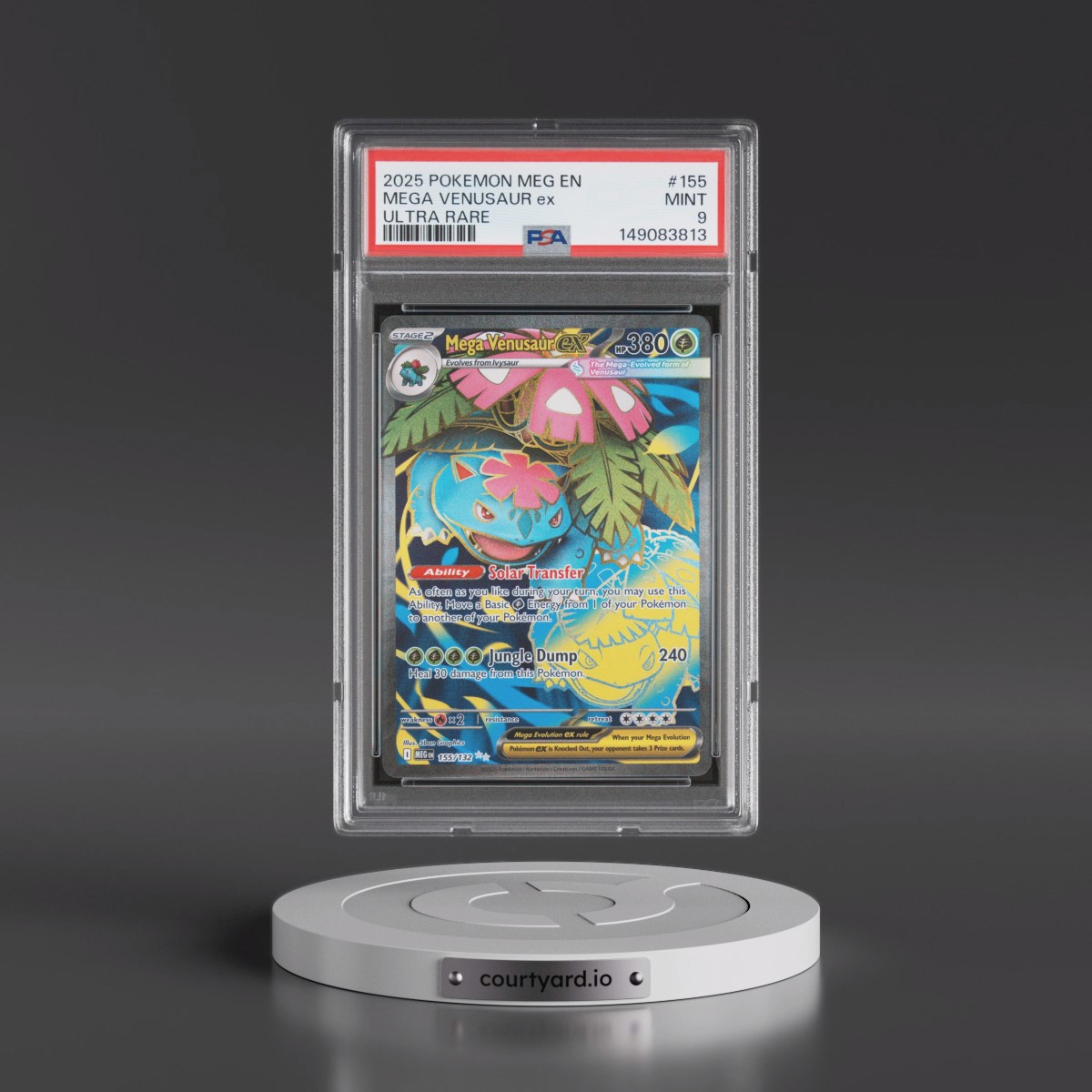 2025 Pokémon Meg EN-Mega Evolution #155 Mega Venusaur EX - Holo Ultra Rare (PSA 9 MINT)