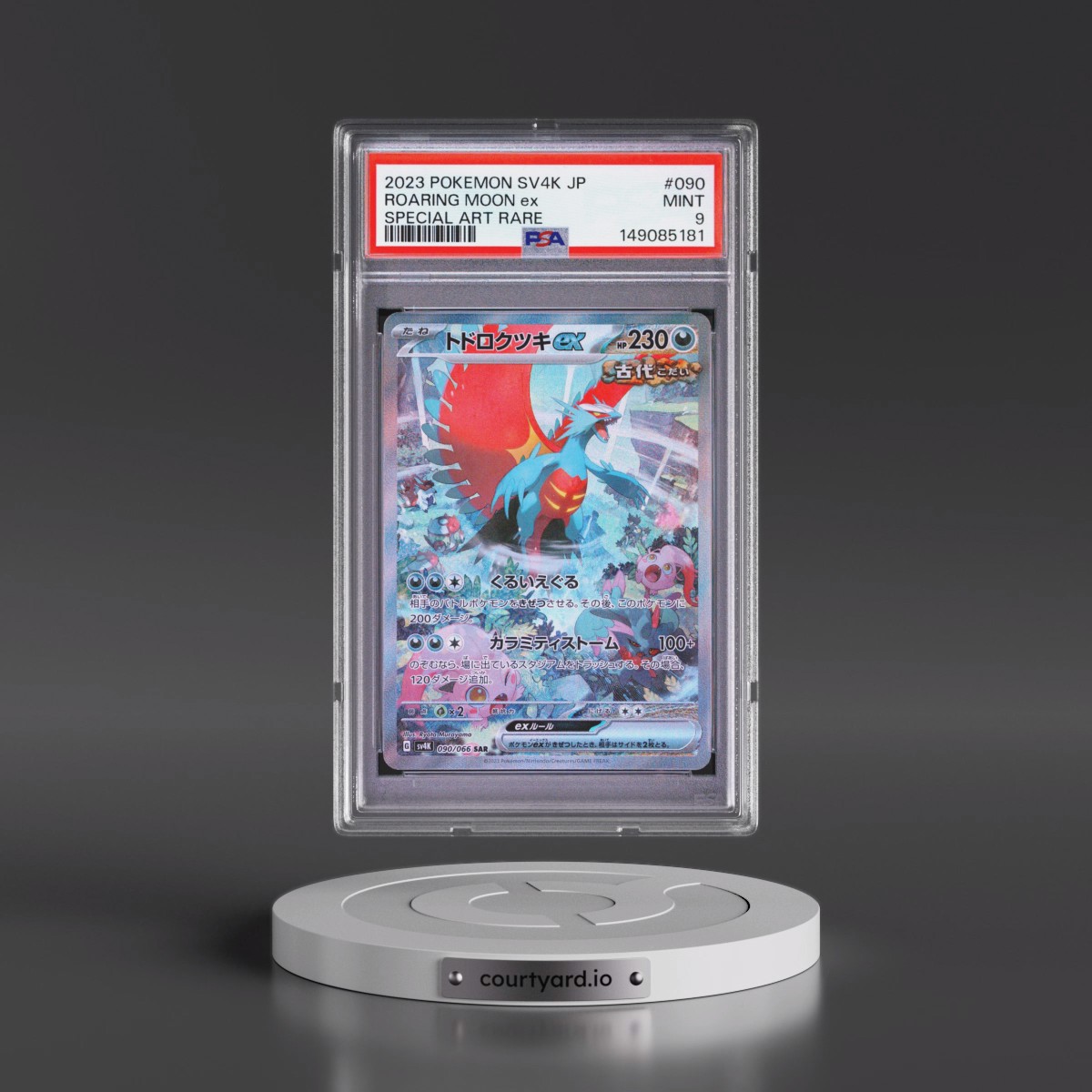 2023 Pokémon Sv4k-Ancient Roar #090 Roaring Moon EX - Holo Special Art Rare (PSA 9 MINT)