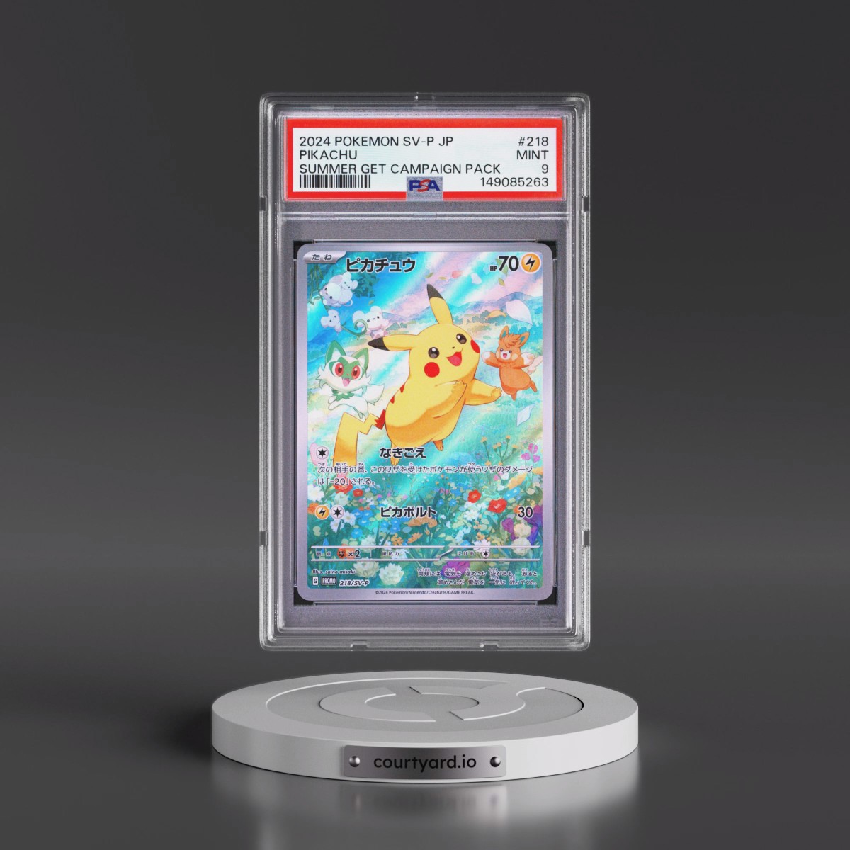 2024 Pokémon SV-P Promo #218 Pikachu - Summer of Pokeca Is Here! Promo Card Get Campaign Pack (PSA 9 MINT)