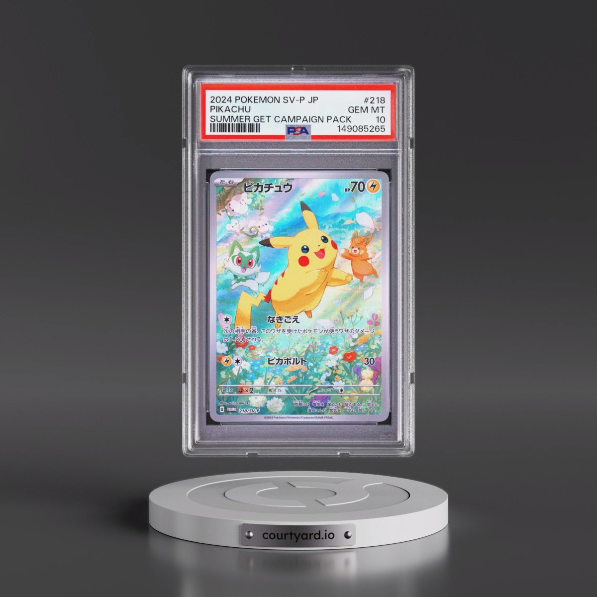 2024 Pokémon SV-P Promo #218 Pikachu - Summer of Pokeca Is Here! Promo Card Get Campaign Pack (PSA 10 GEM MINT)