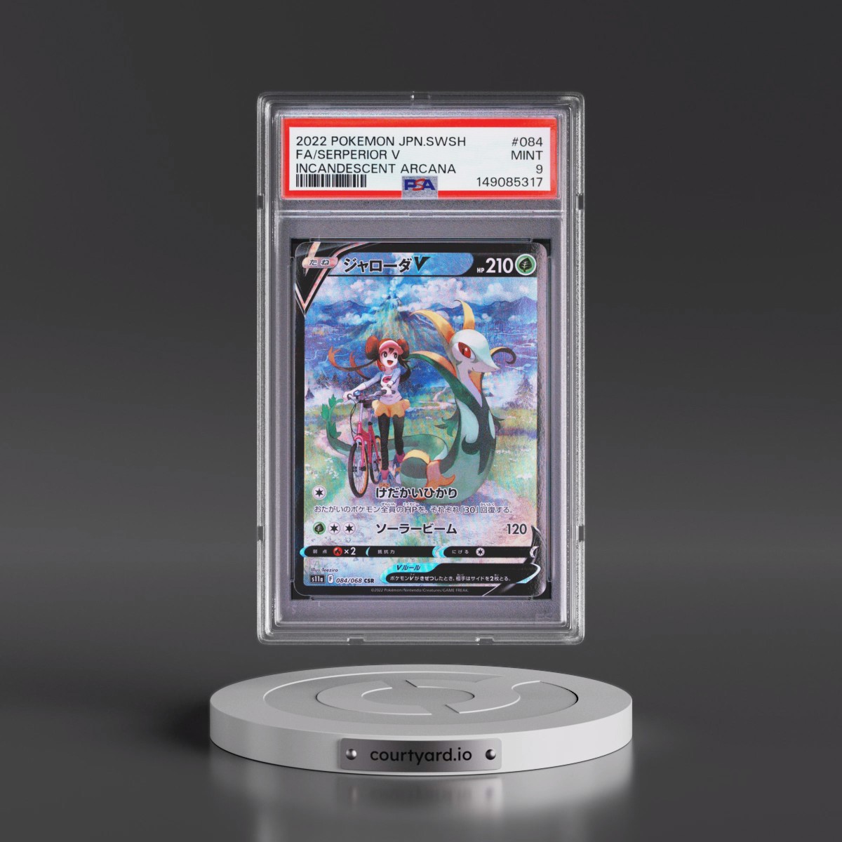2022 Pokémon Sword & Shield Incandescent Arcana #084 Serperior V - Holo Full Art (PSA 9 MINT)