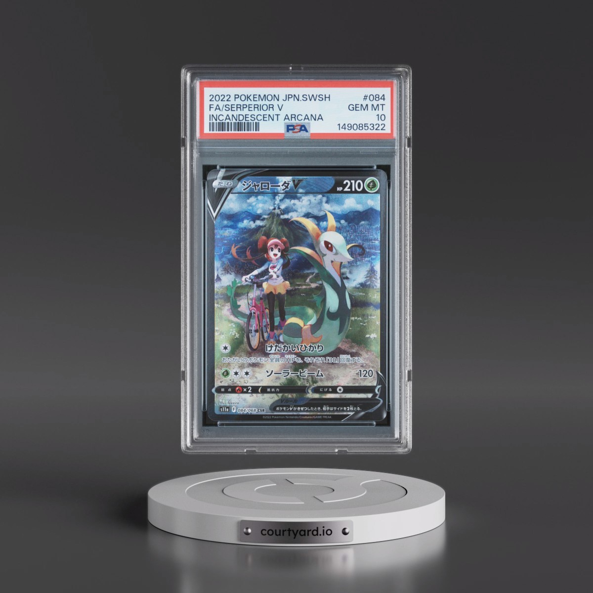 2022 Pokémon Sword & Shield Incandescent Arcana #084 Serperior V - Holo Full Art (PSA 10 GEM MINT)