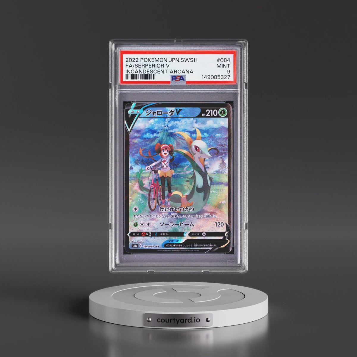 2022 Pokémon Sword & Shield Incandescent Arcana #084 Serperior V - Holo Full Art (PSA 9 MINT)