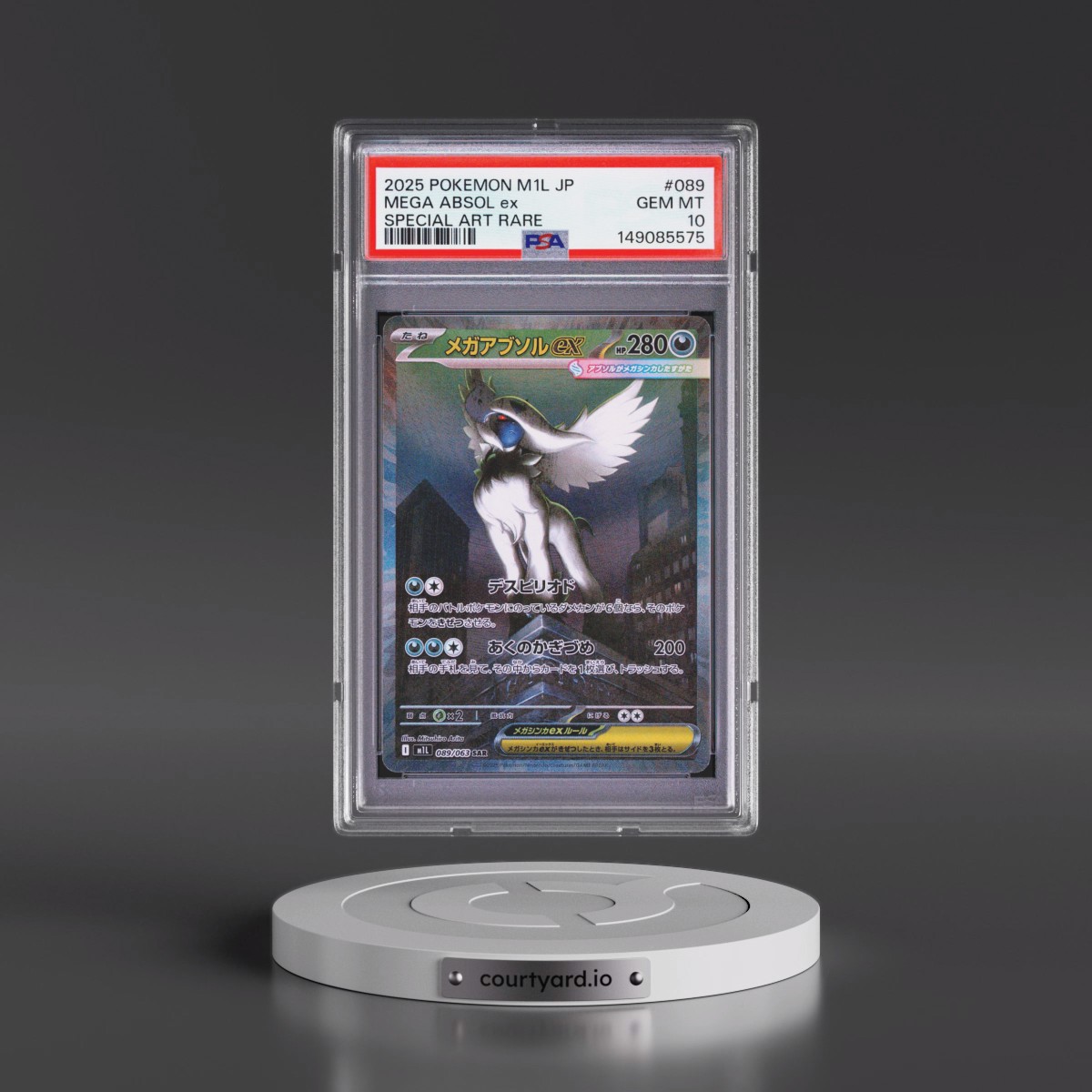2025 Pokémon M1l-Mega Brave #089 Mega Absol EX - Holo Special Art Rare (PSA 10 GEM MINT)