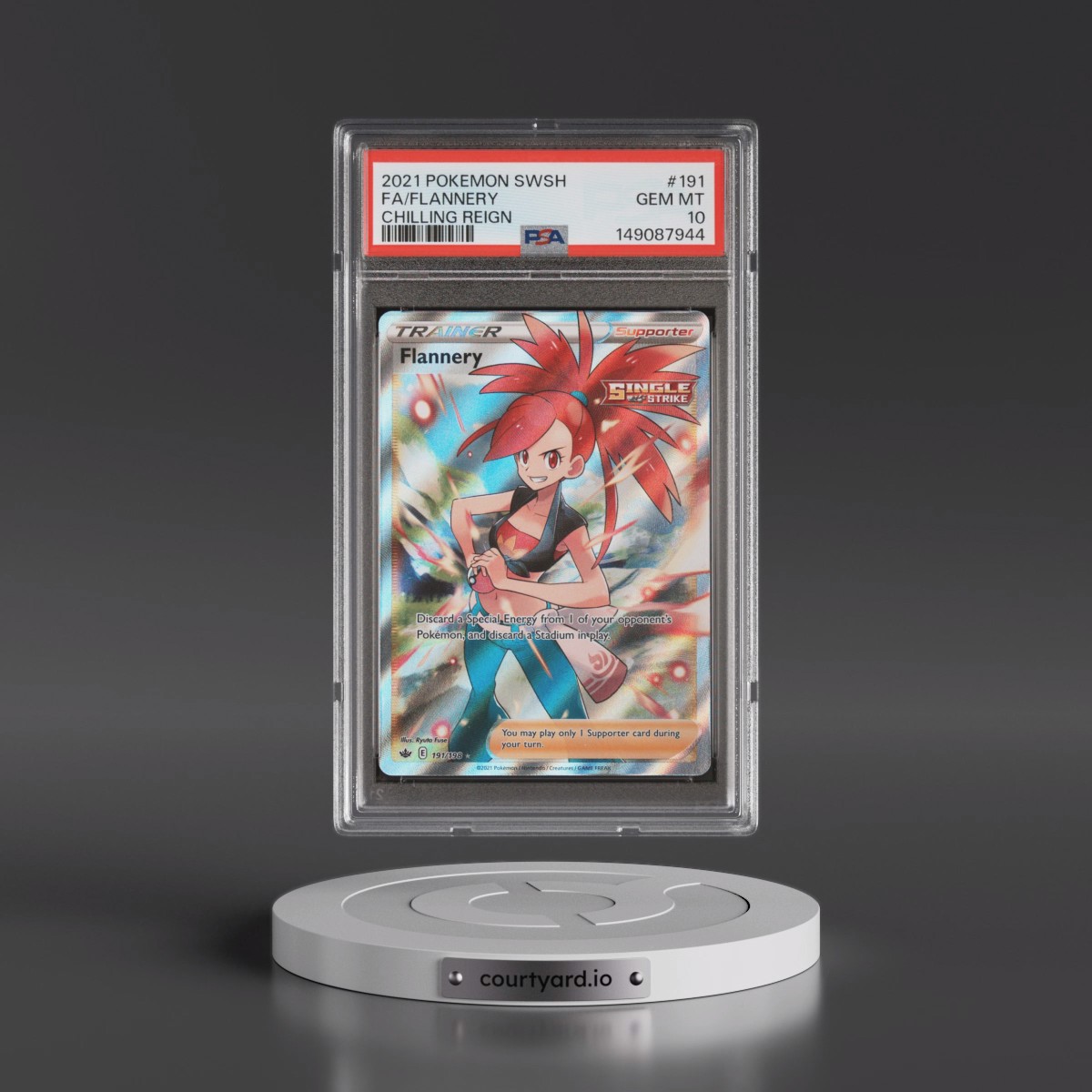 2021 Pokémon Sword & Shield Chilling Reign #191 Flannery - Full Art (PSA 10 GEM MINT)