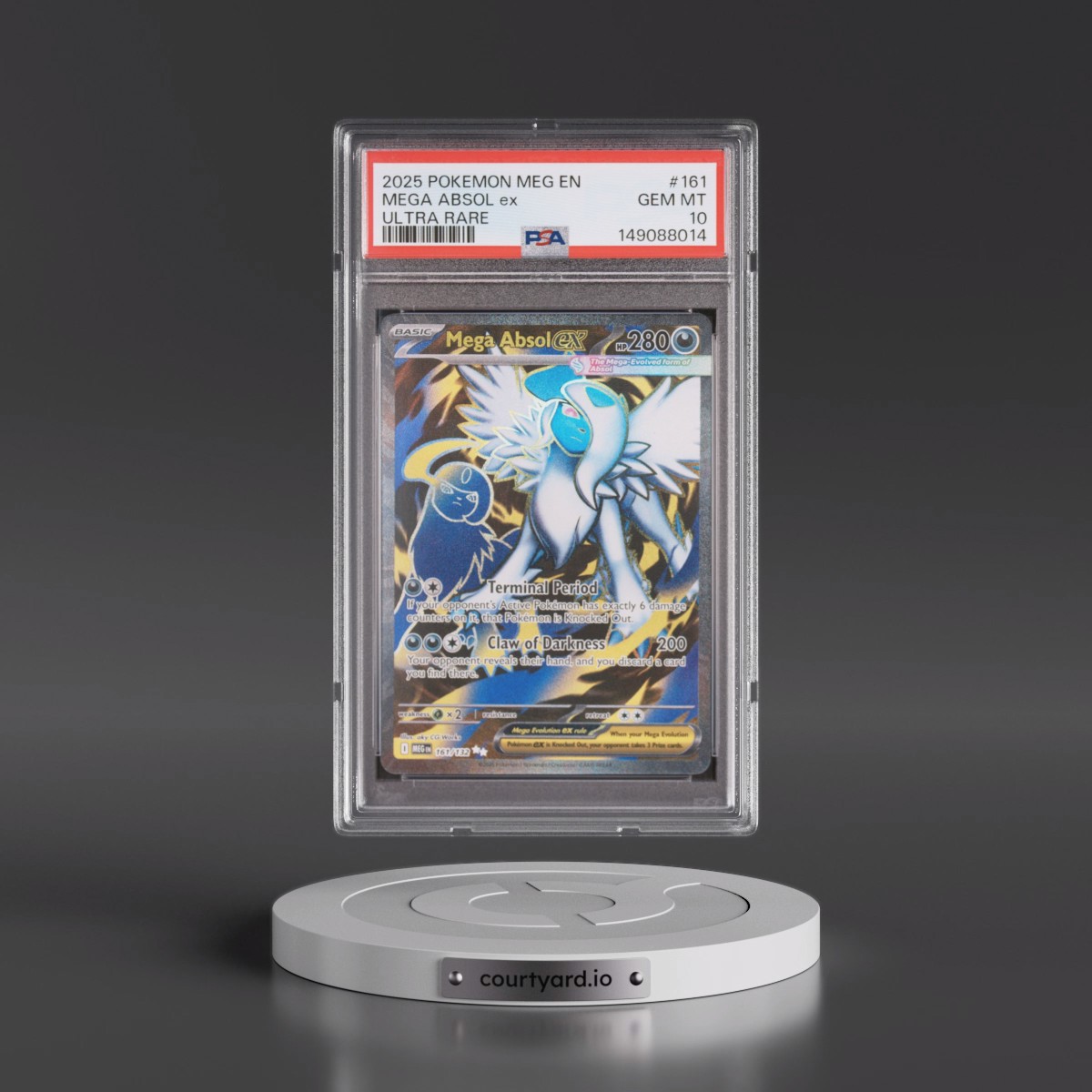 2025 Pokémon Meg EN-Mega Evolution #161 Mega Absol EX - Holo Ultra Rare (PSA 10 GEM MINT)