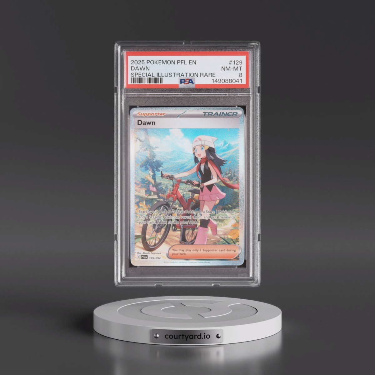 2025 Pokémon Pfl EN-Phantasmal Flames #129 Dawn - Special Illustration Rare (PSA 8 NM-MT)