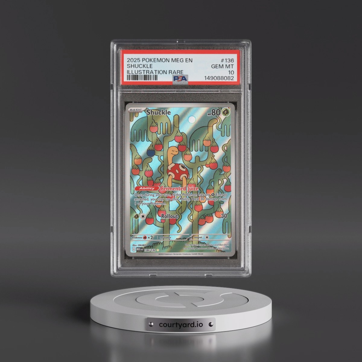 2025 Pokémon Meg EN-Mega Evolution #136 Shuckle - Illustration Rare (PSA 10 GEM MINT)