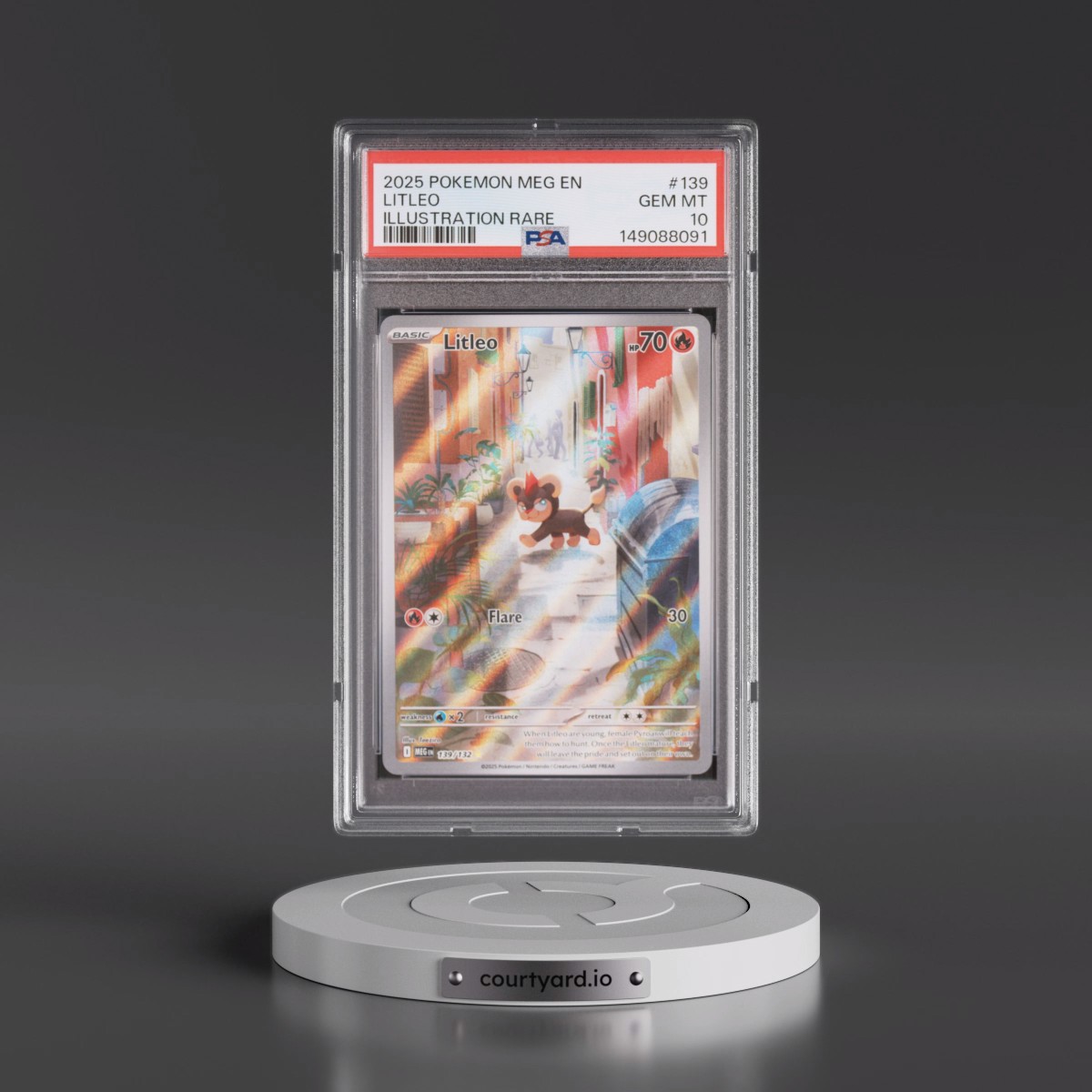 2025 Pokémon Meg EN-Mega Evolution #139 Litleo - Illustration Rare (PSA 10 GEM MINT)