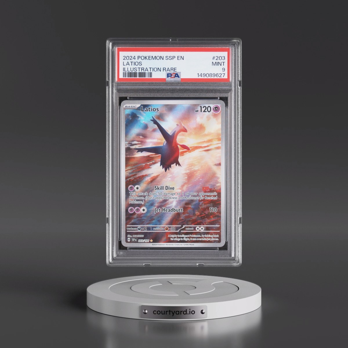 2024 Pokémon Ssp EN-Surging Sparks #203 Latios - Illustration Rare (PSA 9 MINT)