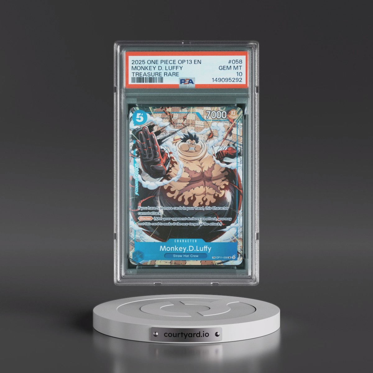 2025 One Piece OP13-Carrying on His Will Monkey D. Luffy - Treasure Rare #058 PSA 10