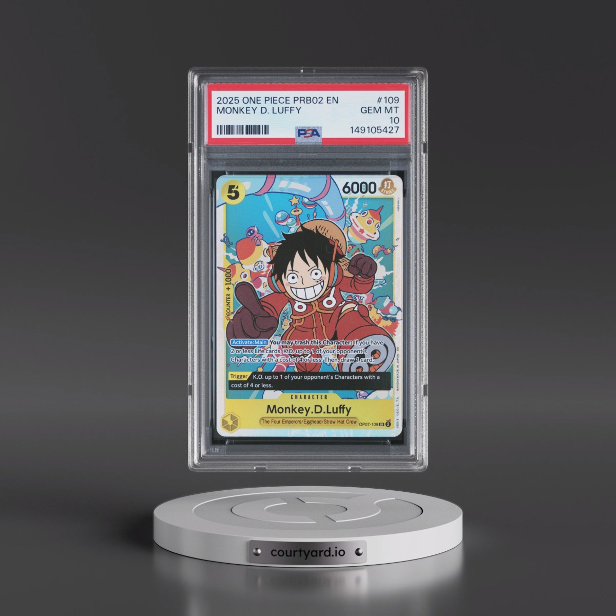 2025 One Piece PRB02-Premium Booster -One Piece Card the Best- Vol.2 #109 Monkey D. Luffy (PSA 10 GEM MINT)