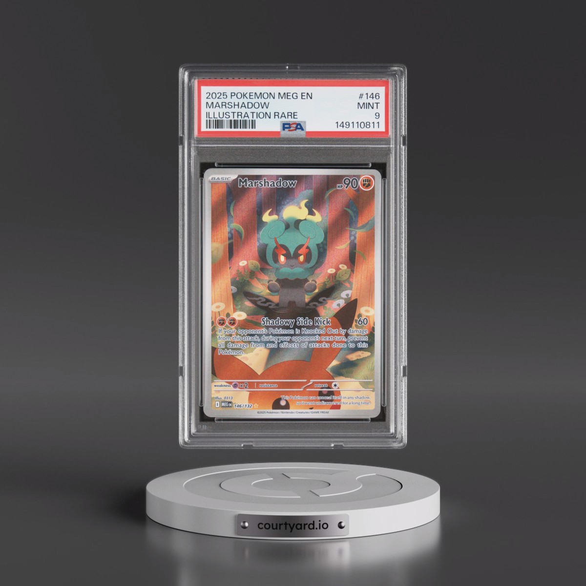 2025 Pokémon Meg EN-Mega Evolution #146 Marshadow - Illustration Rare (PSA 9 MINT)