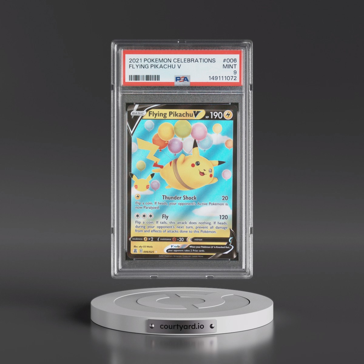 2021 Pokémon Celebrations #006 Flying Pikachu V - Holo (PSA 9 MINT)
