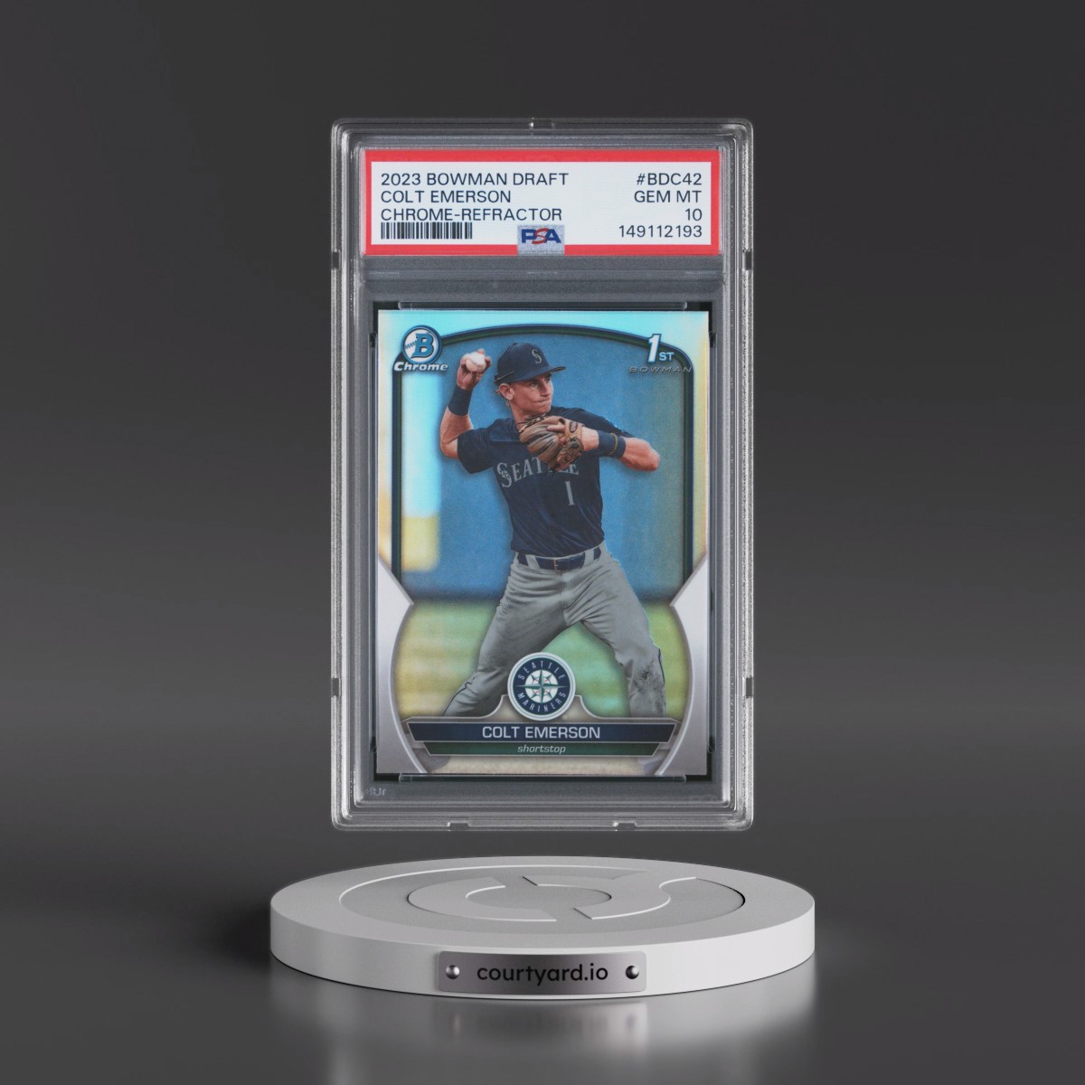 2023 Bowman Draft #BDC42 Colt Emerson - Chrome-Refractor (PSA 10 GEM MINT)