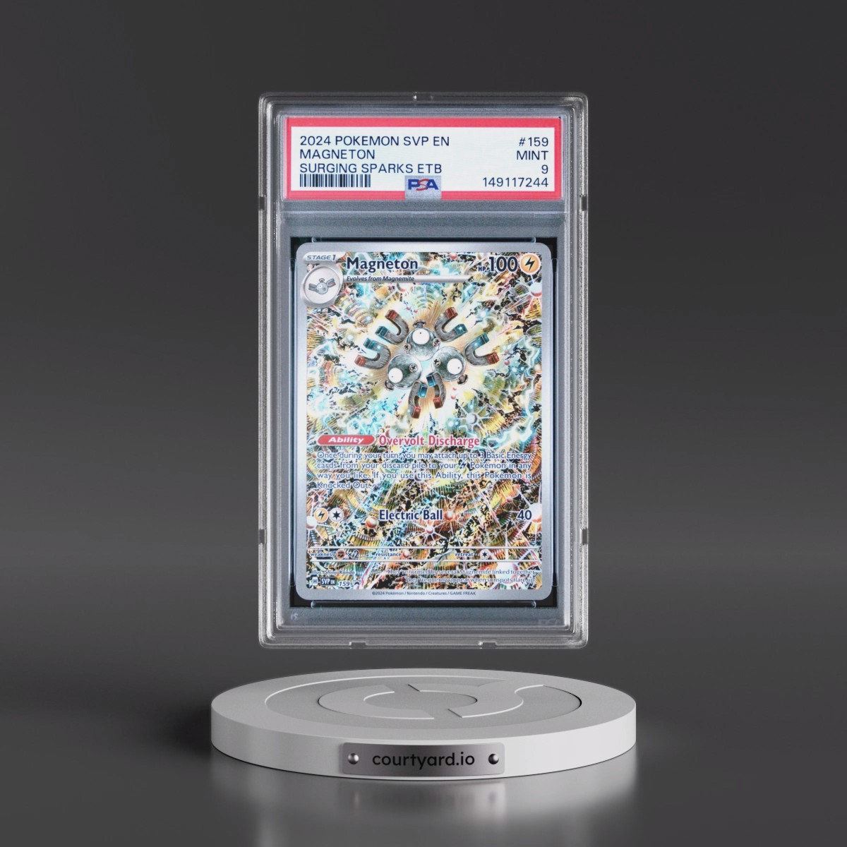 2024 Pokémon Svp EN-SV Black Star Promo #159 Magneton - Surging Sparks Elite Trainer Box (PSA 9 MINT)