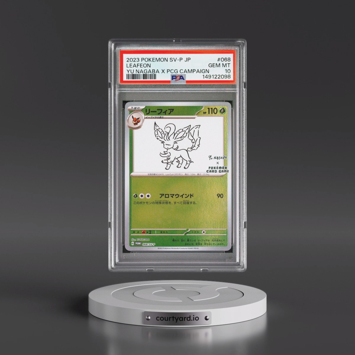 2023 Pokémon SV-P Promo #068 Leafeon - YU Nagaba X Pokemon Card Game Campaign (PSA 10 GEM MINT)