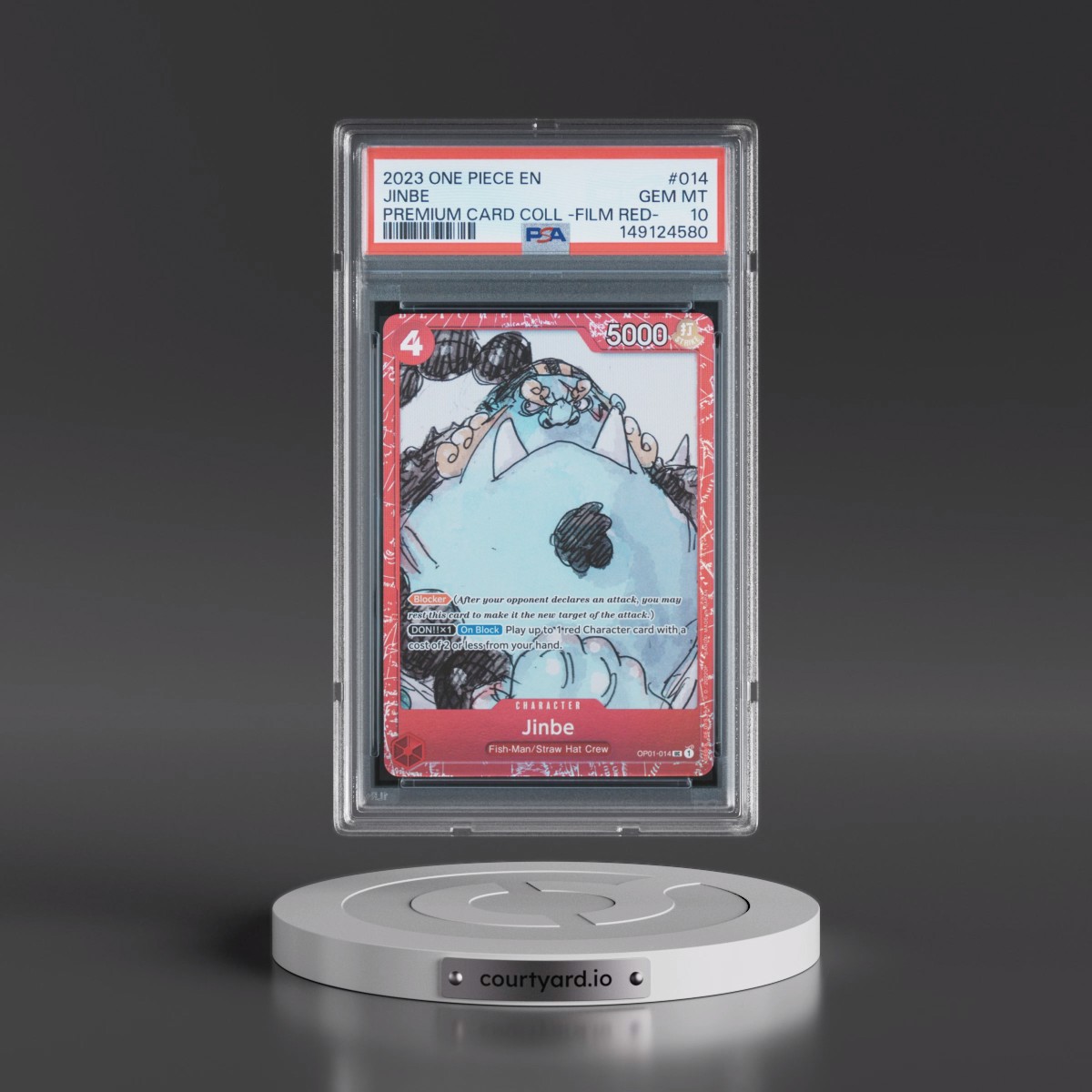 2023 One Piece Premium Card Collection -One Piece Film Red #014 Jinbe (PSA 10 GEM MINT)