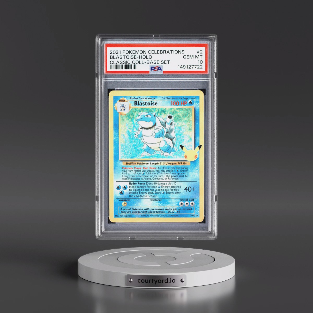 2021 Pokémon Celebrations Classic Collection #2 Blastoise - Holo (PSA 10 GEM MINT)