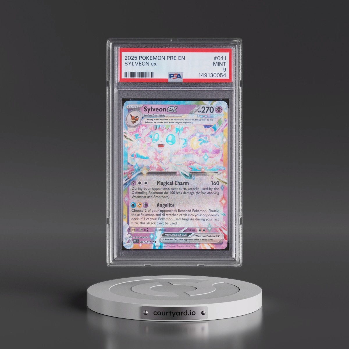 2025 Pokémon Pre EN-Prismatic Evolutions #041 Sylveon EX - Holo (PSA 9 MINT)