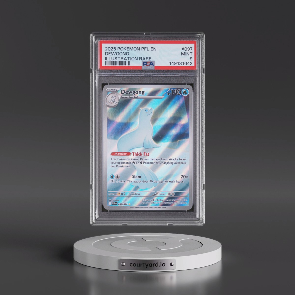 2025 Pokémon Pfl EN-Phantasmal Flames #097 Dewgong - Illustration Rare (PSA 9 MINT)