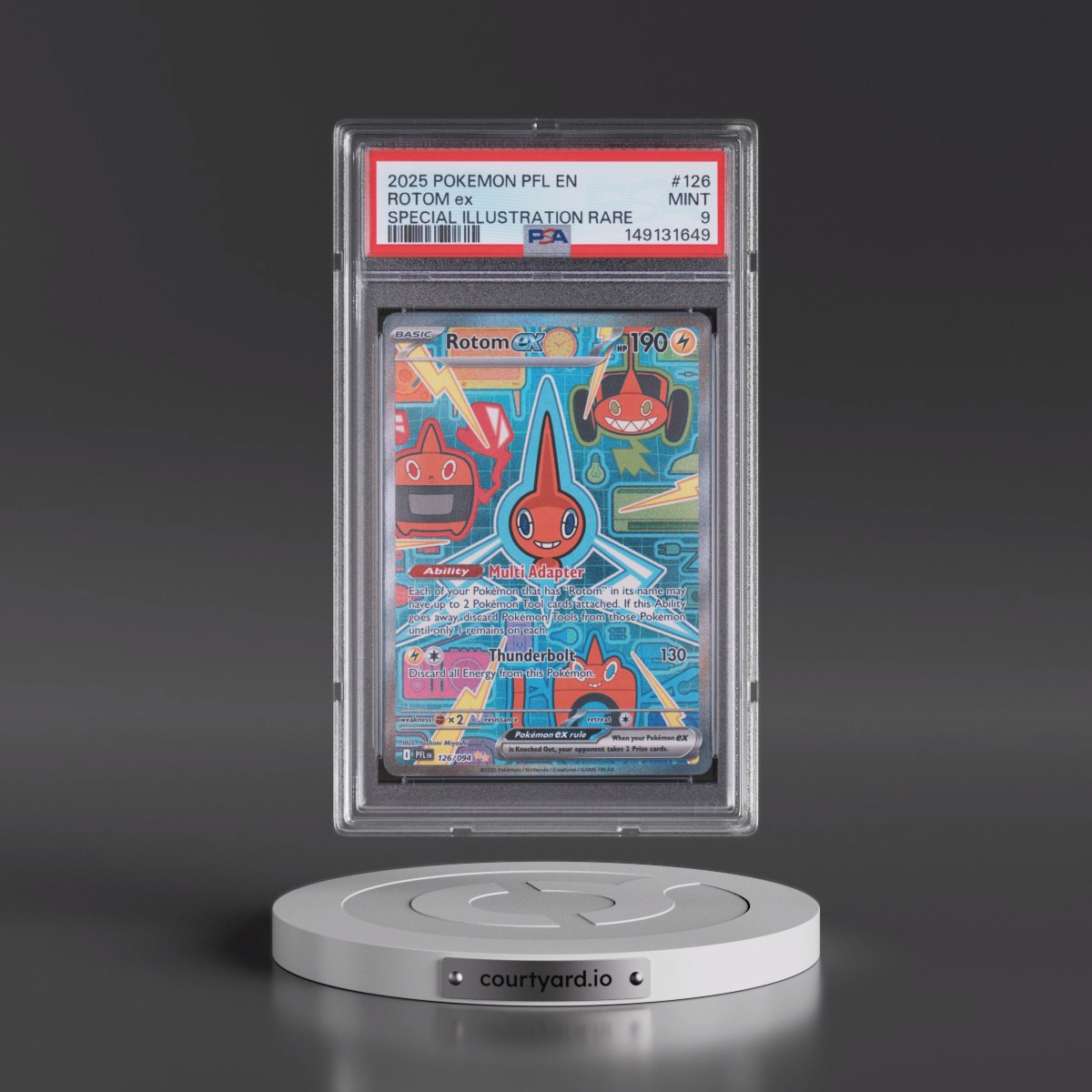 2025 Pokémon Pfl EN-Phantasmal Flames #126 Rotom EX - Holo Special Illustration Rare (PSA 9 MINT)