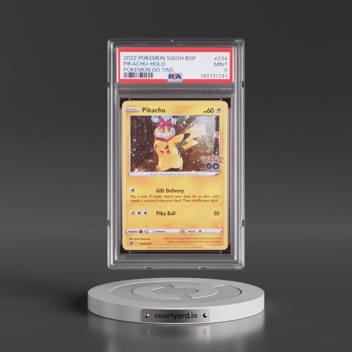 2022 Pokémon Swsh Black Star Promo Pikachu - Holo Pokemon Go Tins #234 PSA 9