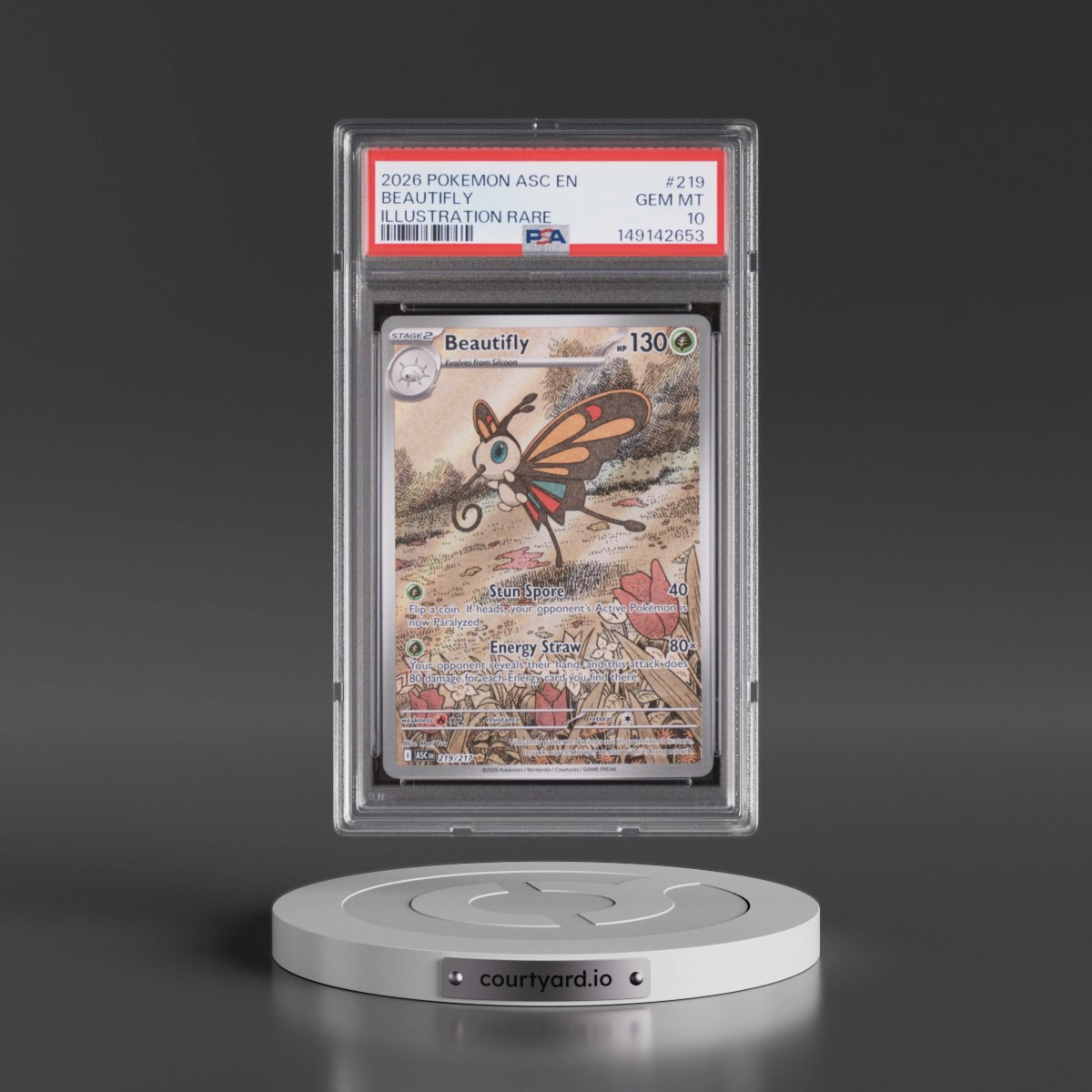 2026 Pokémon Asc EN-Ascended Heroes #219 Beautifly - Illustration Rare (PSA 10 GEM MINT)