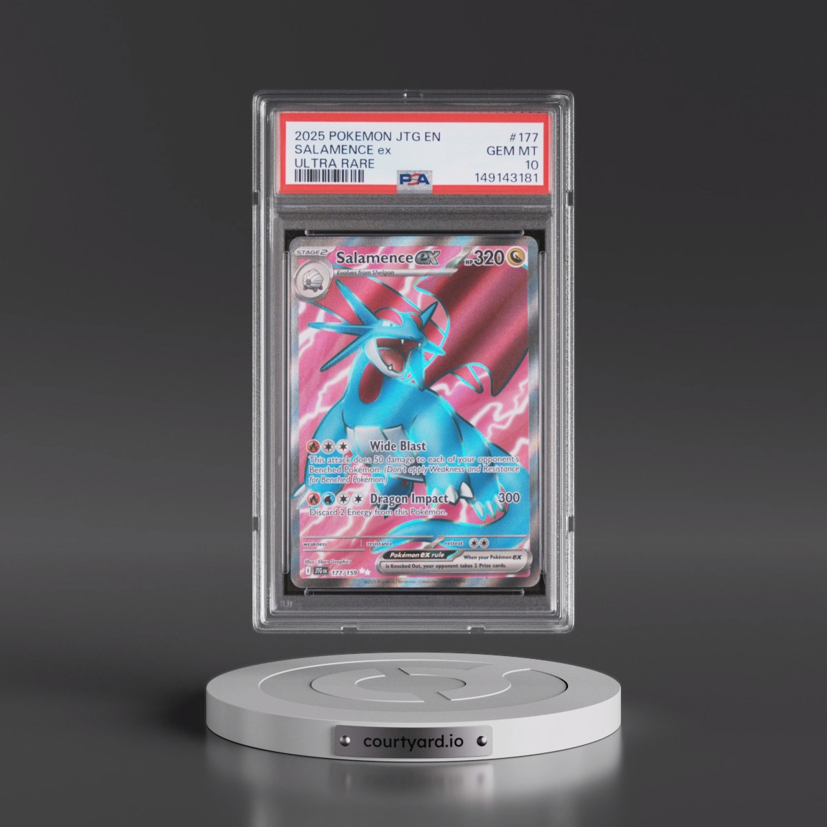 2025 Pokémon Jtg EN-Journey Together #177 Salamence EX - Holo Ultra Rare (PSA 10 GEM MINT)