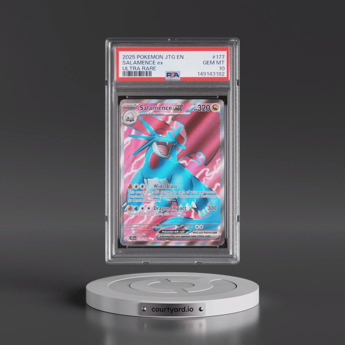 2025 Pokémon Jtg EN-Journey Together #177 Salamence EX - Holo Ultra Rare (PSA 10 GEM MINT)