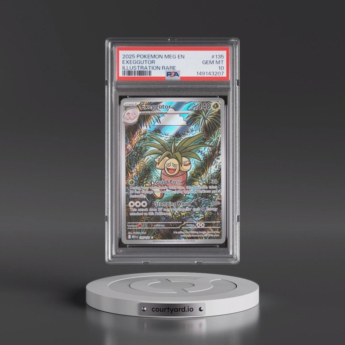 2025 Pokémon Meg EN-Mega Evolution #135 Exeggutor - Illustration Rare (PSA 10 GEM MINT)
