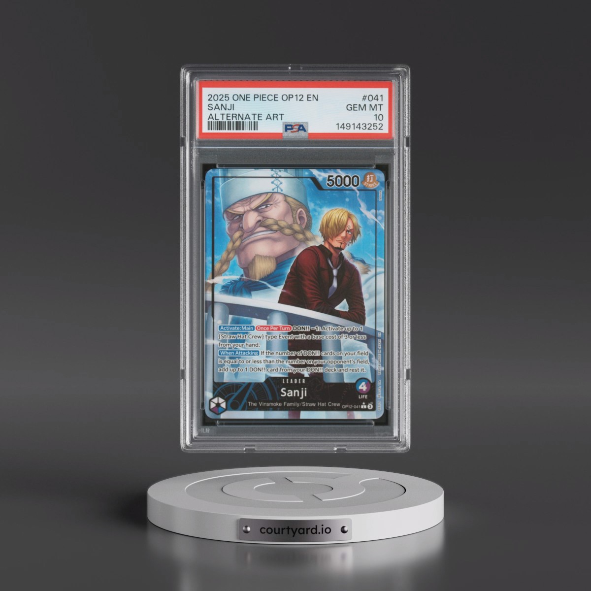 2025 One Piece OP12-Legacy of the Master #041 Sanji - Alternate Art (PSA 10 GEM MINT)