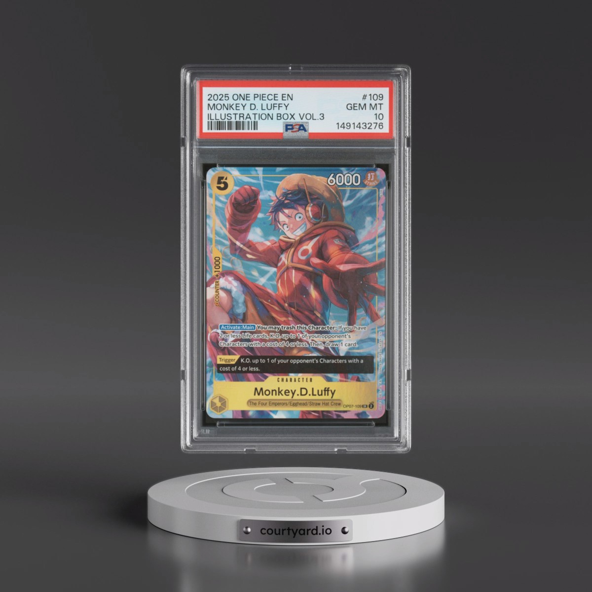 2025 One Piece Promos #109 Monkey D. Luffy - Illustration Box Vol.3 (PSA 10 GEM MINT)