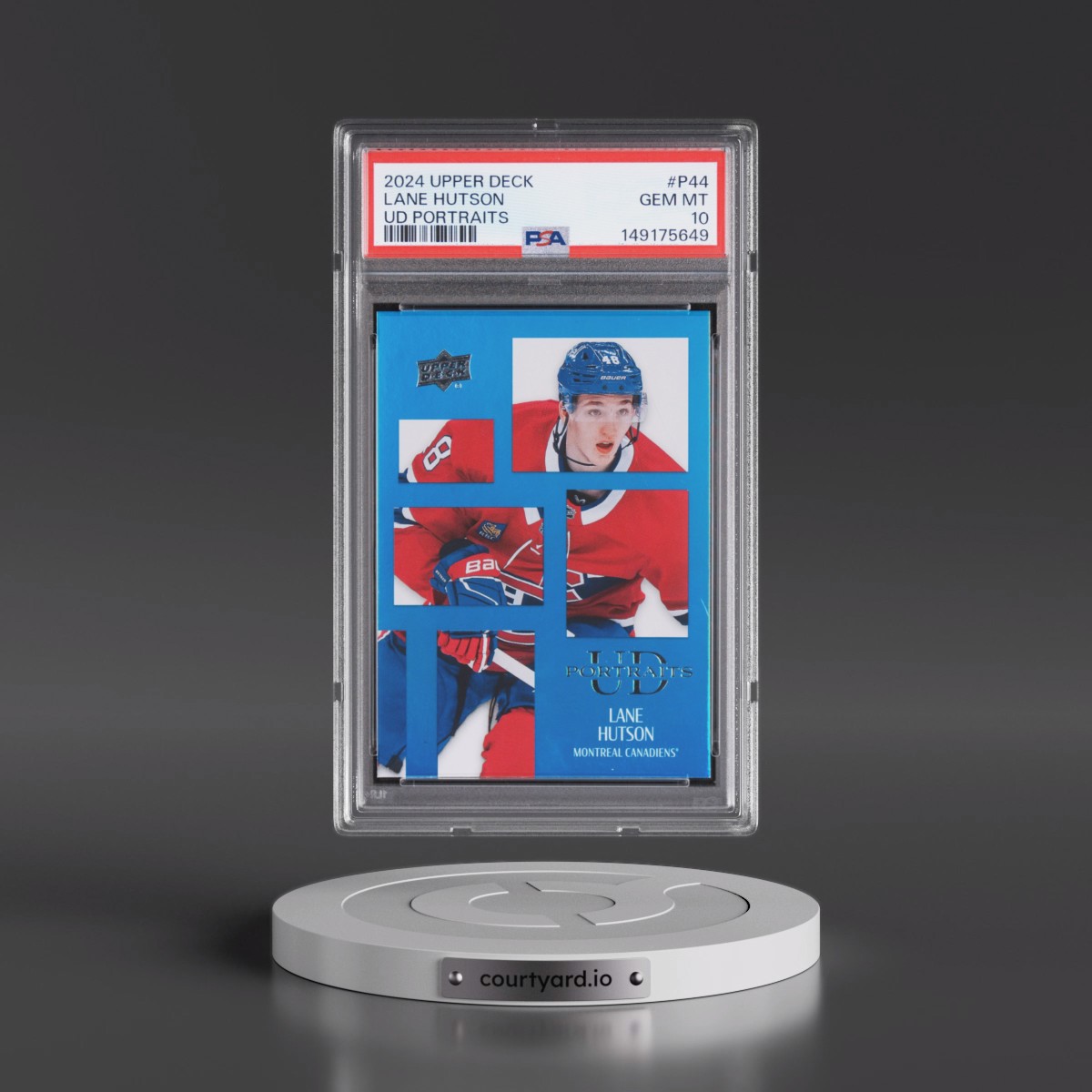 2024 Upper Deck UD Portraits Lane Hutson #P44 PSA 10