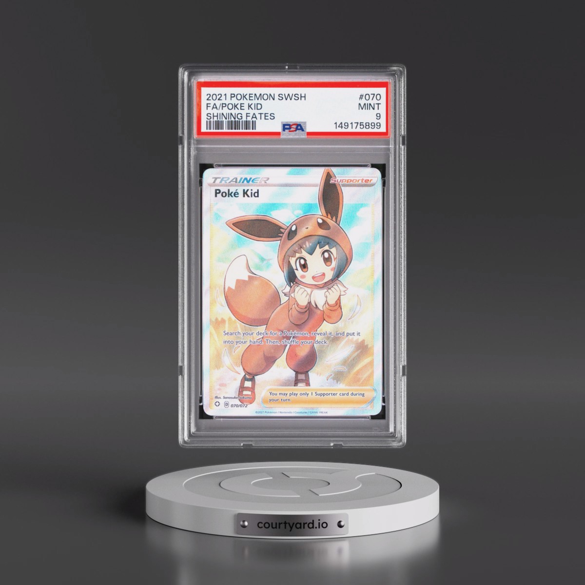 2021 Pokémon Sword & Shield Shining Fates Poke Kid - Full Art #070 PSA 9