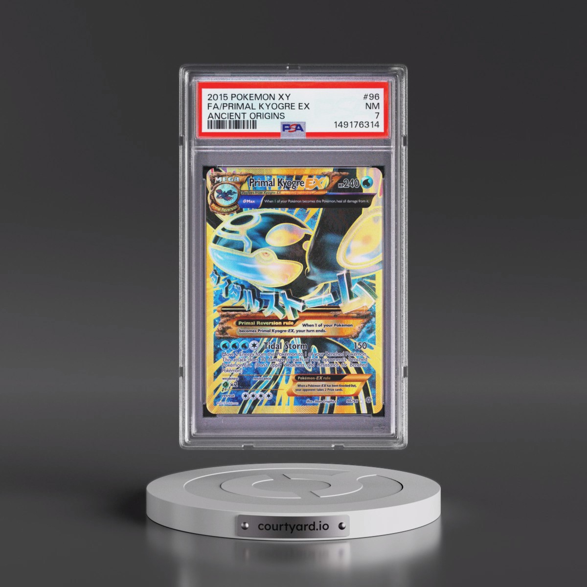 2015 Pokémon XY Ancient Origins #96 Primal Kyogre EX - Holo Full Art (PSA 7 NM)