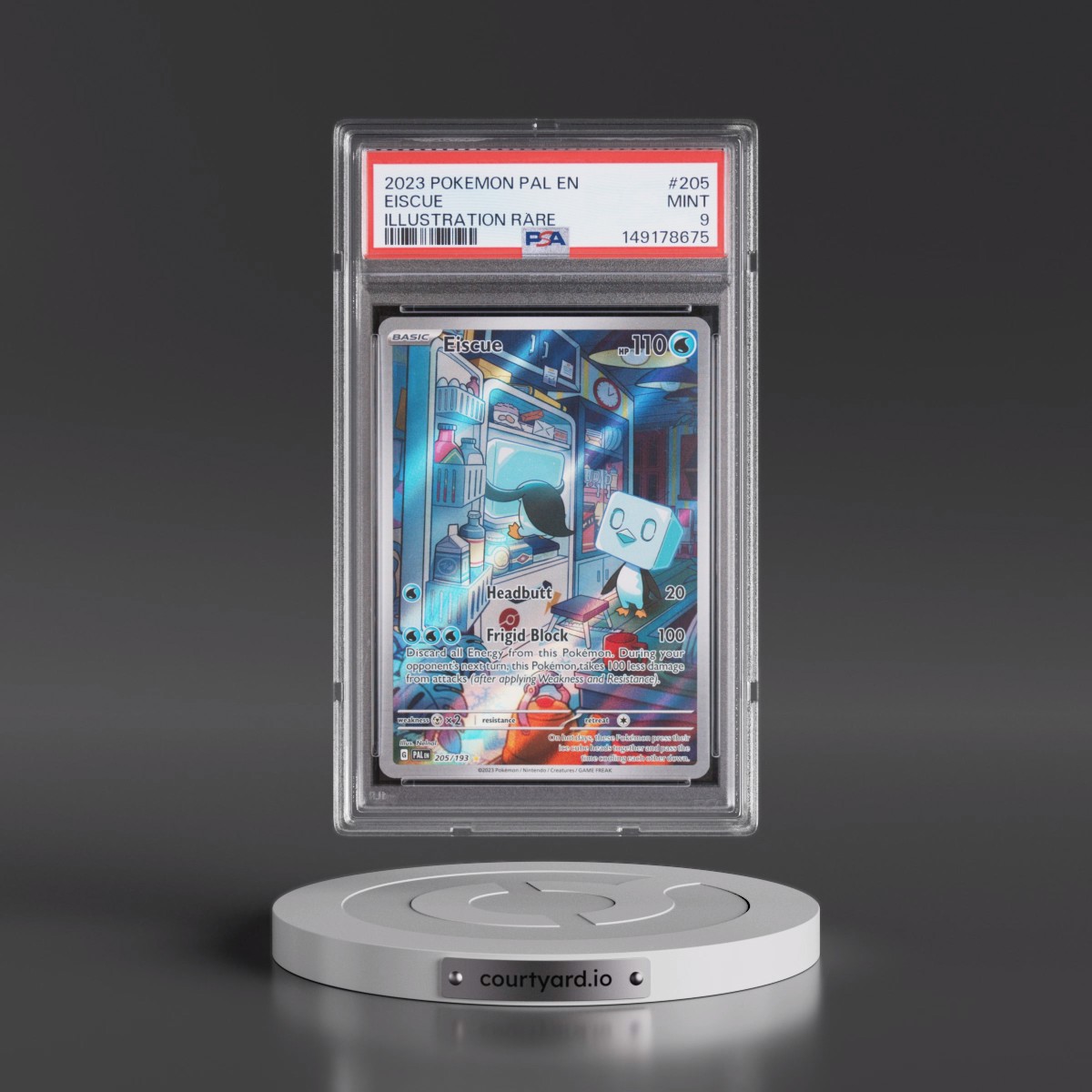 2023 Pokémon Pal EN-Paldea Evolved #205 Eiscue - Illustration Rare (PSA 9 MINT)
