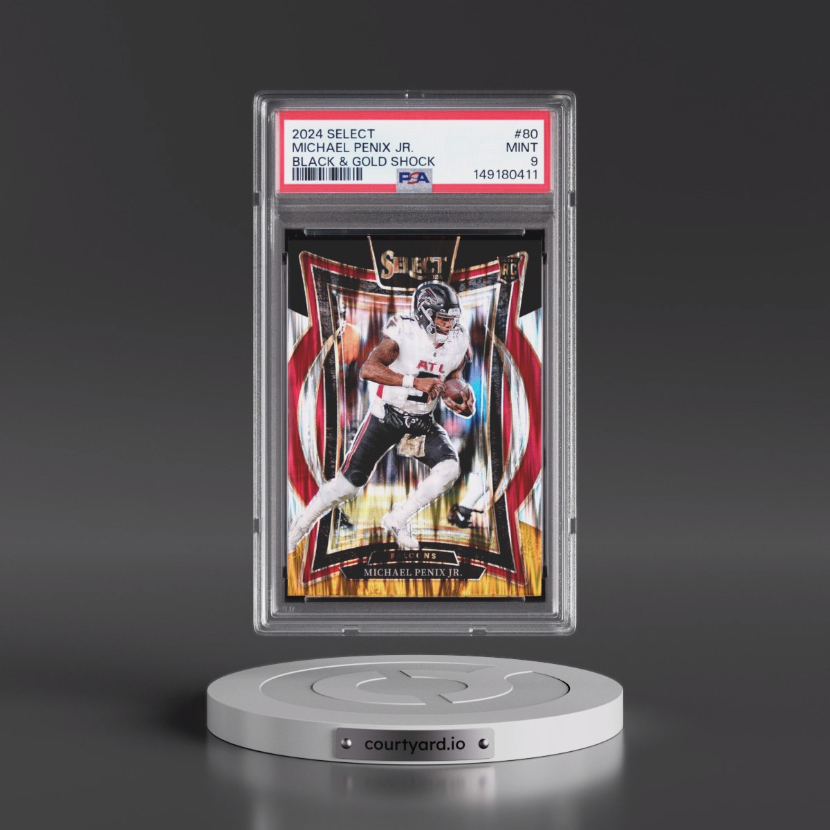 2024 Panini Select #80 Michael Penix Jr. - Black & Gold Shock (PSA 9 MINT)