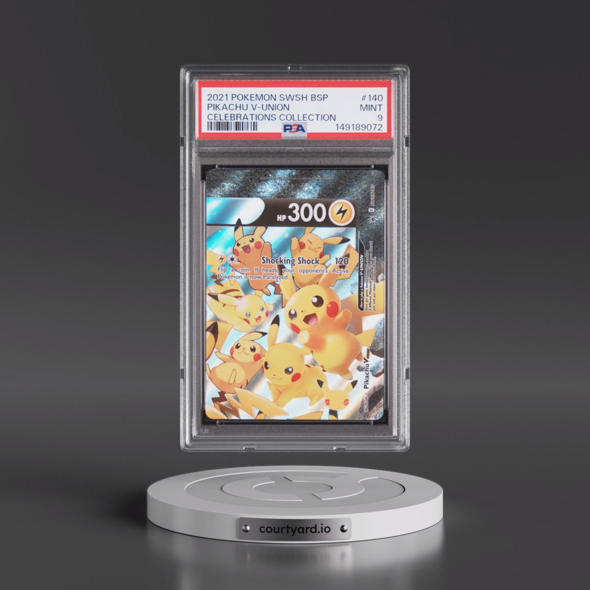 2021 Pokémon Swsh Black Star Promo #140 Pikachu V-Union - Celebrations Collection (PSA 9 MINT)
